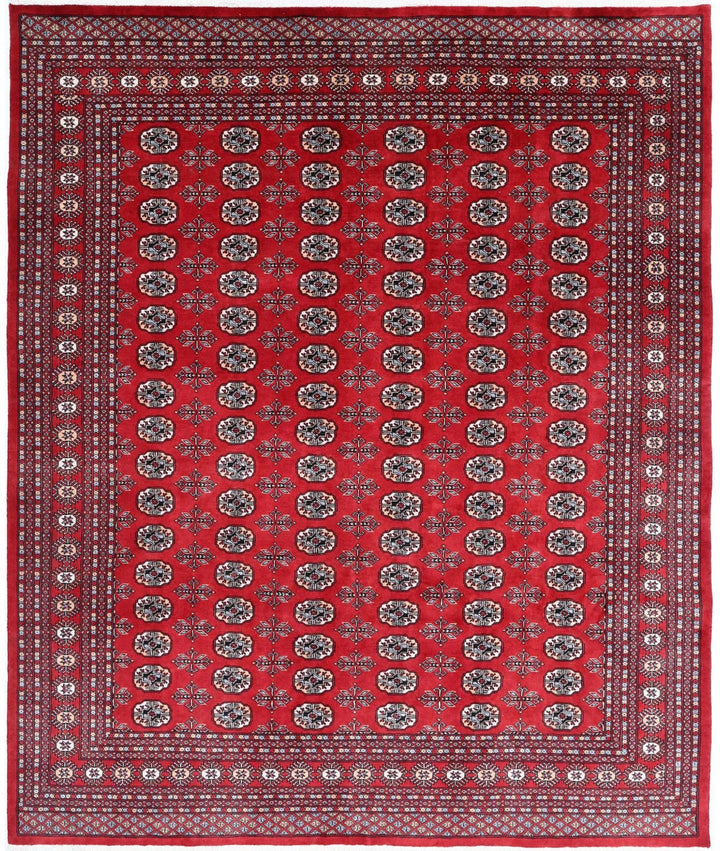 Pakistani Bokhara Rug 8' 1" x 9' 9" Hand-Knotted | No. AT34585