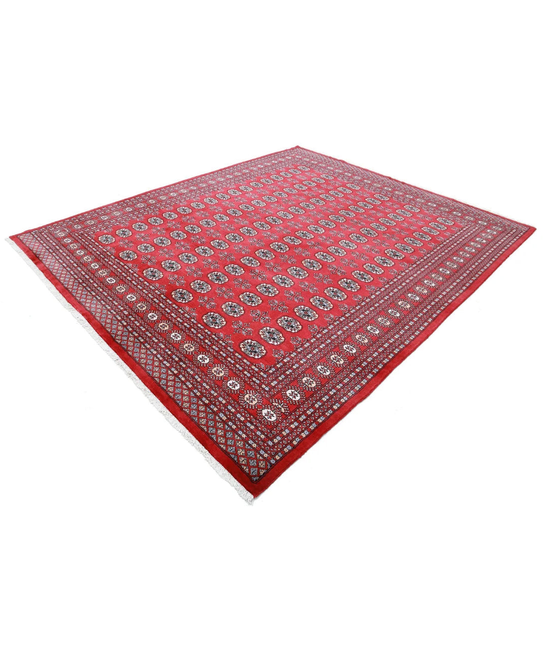 Pakistani Bokhara Rug 8' 1" x 9' 9" Hand-Knotted | No. AT34585