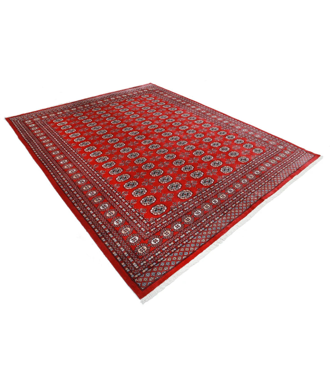 Pakistani Bokhara Rug 8' 1" x 9' 9" Hand-Knotted | No. AT34585