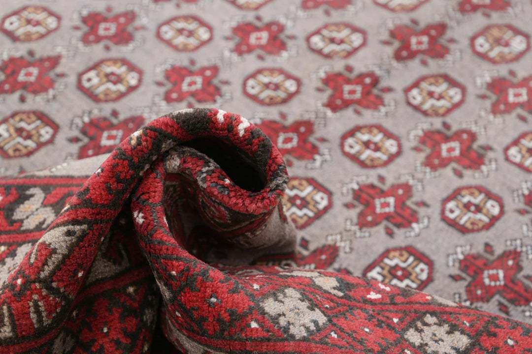 Afghan Akcha Revival Rug 8' 2" x 10' 11" Hand-Knotted | No. AT34615
