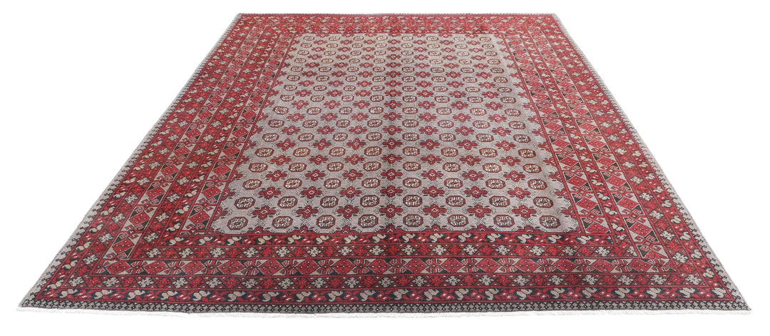 Afghan Akcha Revival Rug 8' 2" x 10' 11" Hand-Knotted | No. AT34615