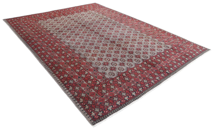 Afghan Akcha Revival Rug 8' 2" x 10' 11" Hand-Knotted | No. AT34615