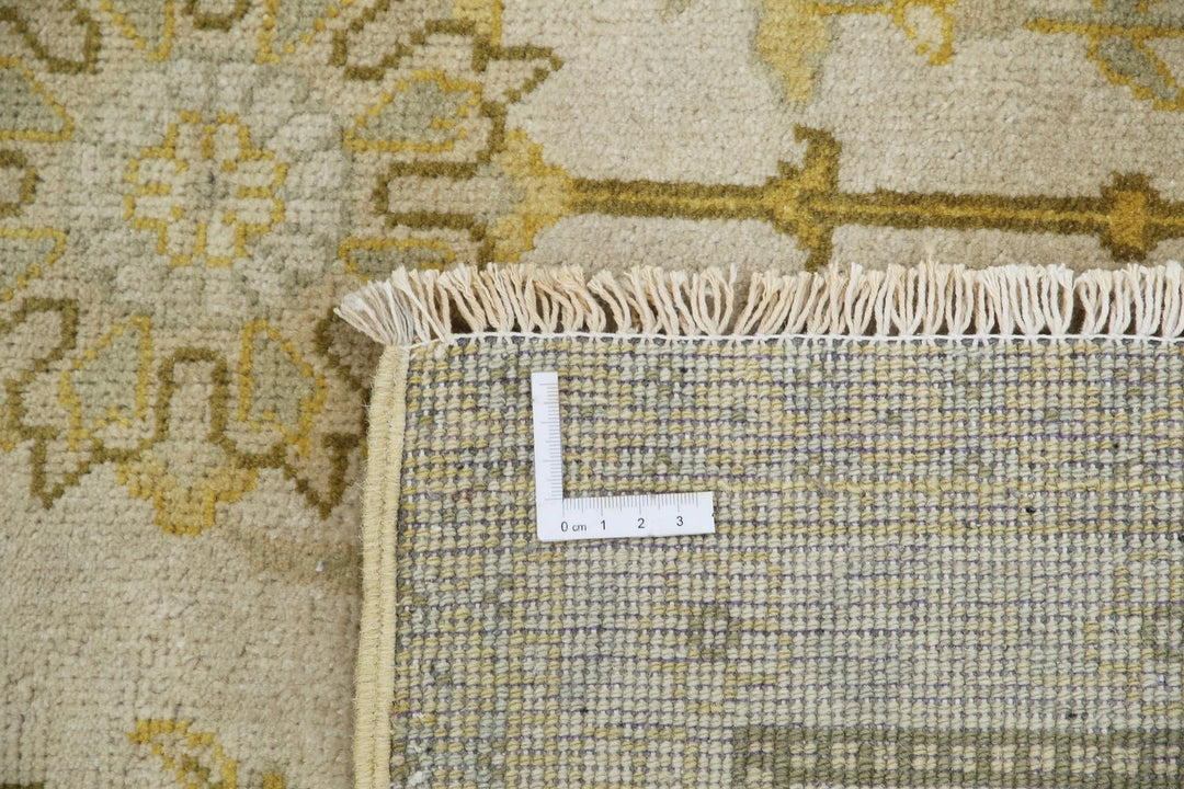 Beige Indian Ziegler Rug 7' 9" x 9' 9" Hand-Knotted | No. AT34651