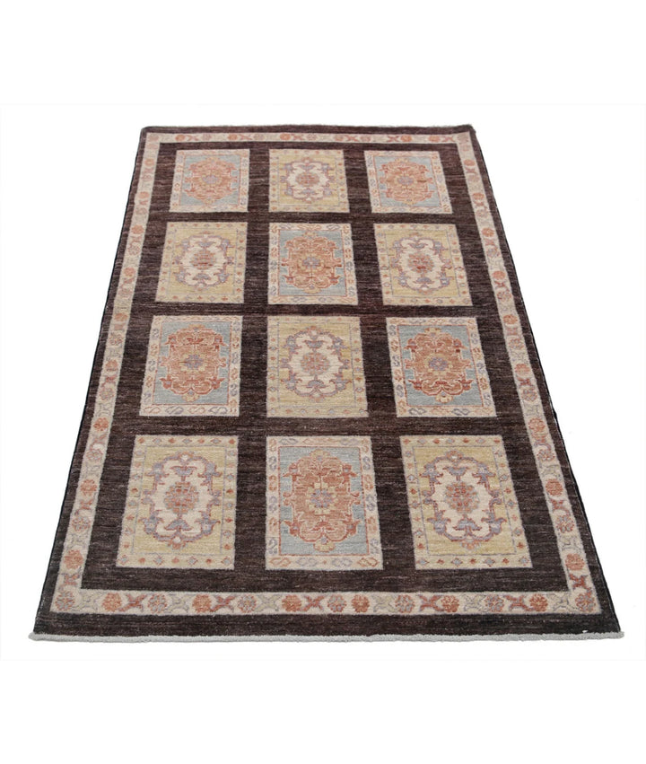 Brown Afghan Bakhtiari Rug 3' 0" x 5' 2" Hand-Knotted | No. AT34664