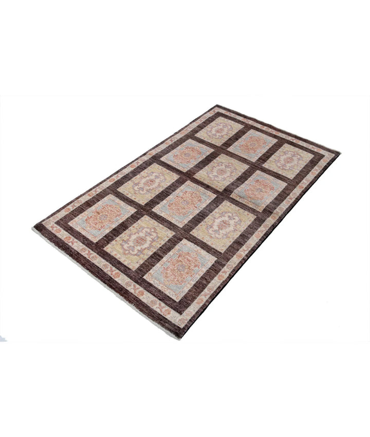 Brown Afghan Bakhtiari Rug 3' 0" x 5' 2" Hand-Knotted | No. AT34664
