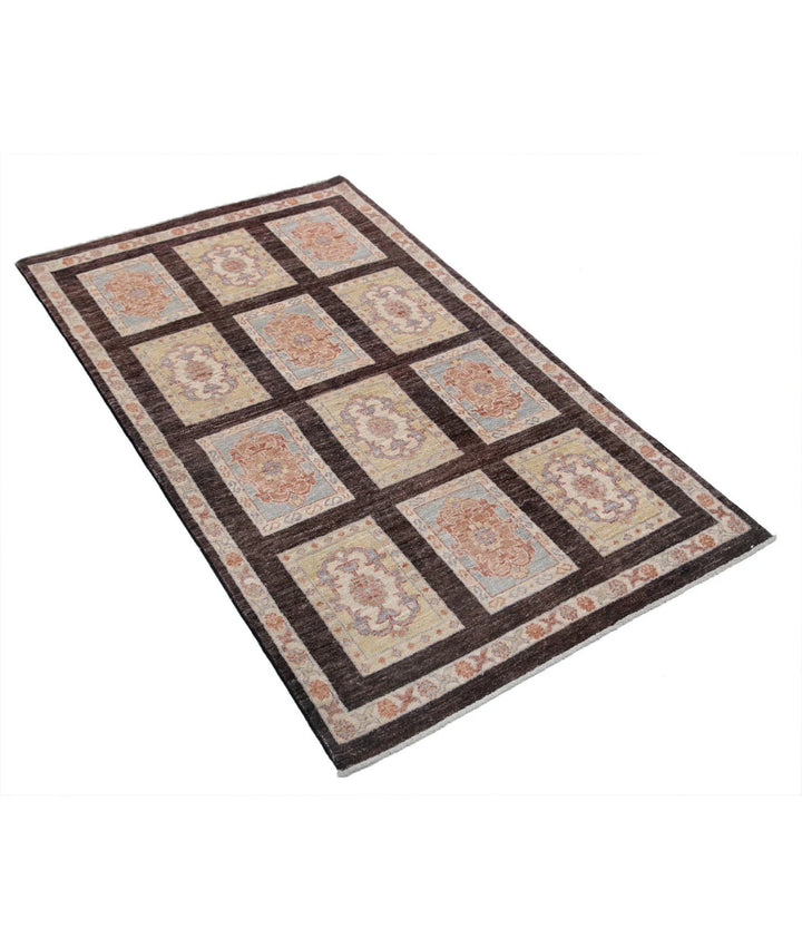 Brown Afghan Bakhtiari Rug 3' 0" x 5' 2" Hand-Knotted | No. AT34664