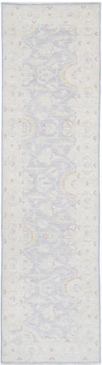 Grey Afghan Serenity Rug 2' 9" x 10' 9" Hand-Knotted | No. AT346959