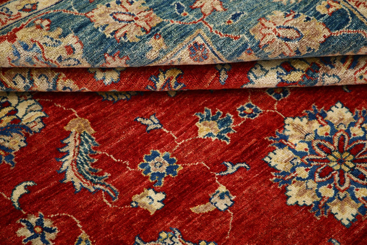 Afghan Ziegler Rug 5'5" x 7'10" Hand-Knotted | No. AT34734