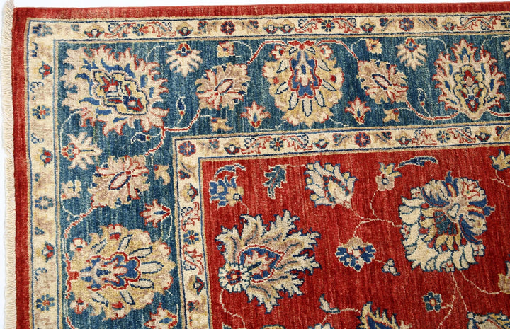 Afghan Ziegler Rug 5'5" x 7'10" Hand-Knotted | No. AT34734