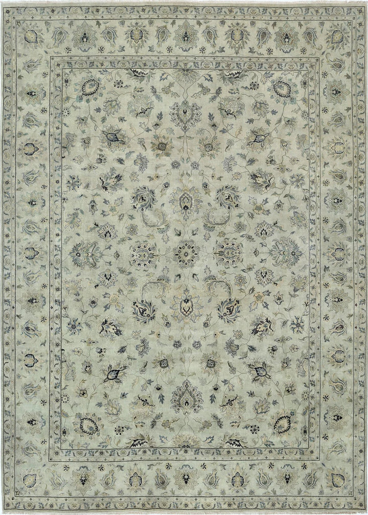 Beige Indian Ziegler Rug 9' 10" x 13' 9" Hand-Knotted | No. AT34739