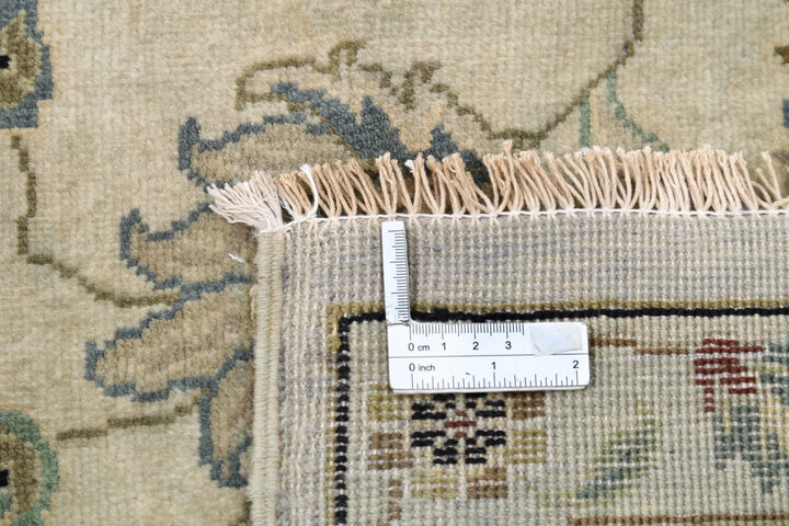 Beige Indian Ziegler Rug 9' 10" x 13' 9" Hand-Knotted | No. AT34739