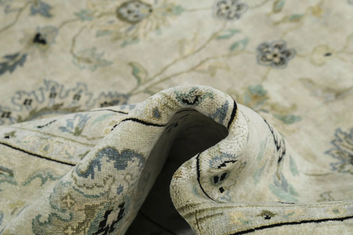 Beige Indian Ziegler Rug 9' 10" x 13' 9" Hand-Knotted | No. AT34739