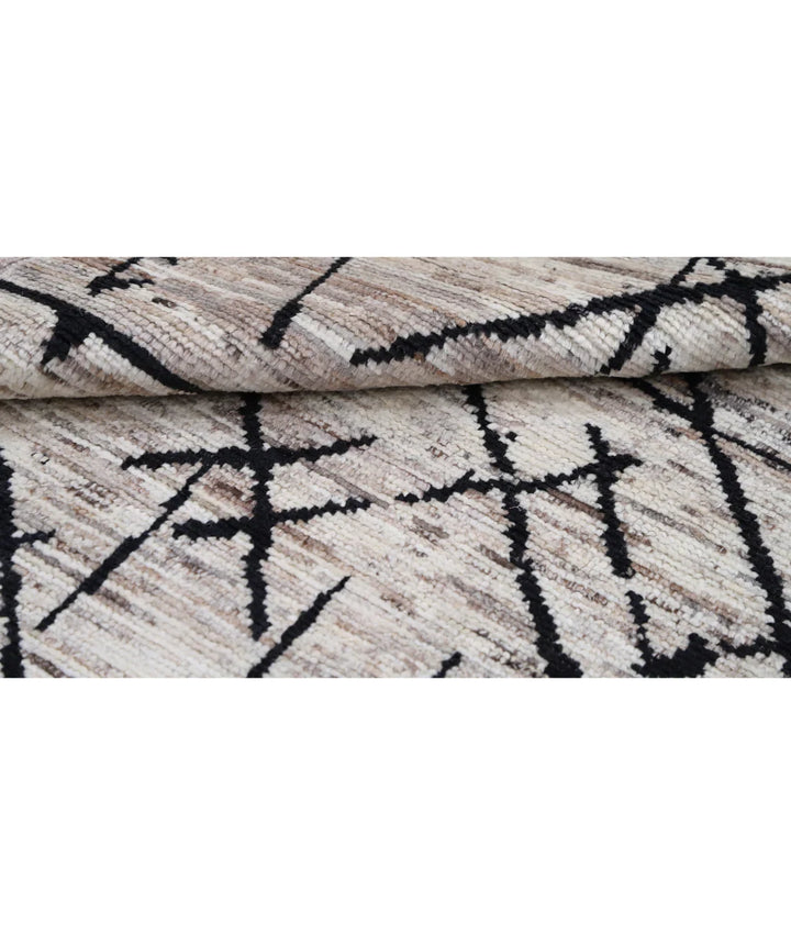 Brown Afghan Oriental Rug 4' 1" x 6' 0" Hand-Knotted | No. AT34890