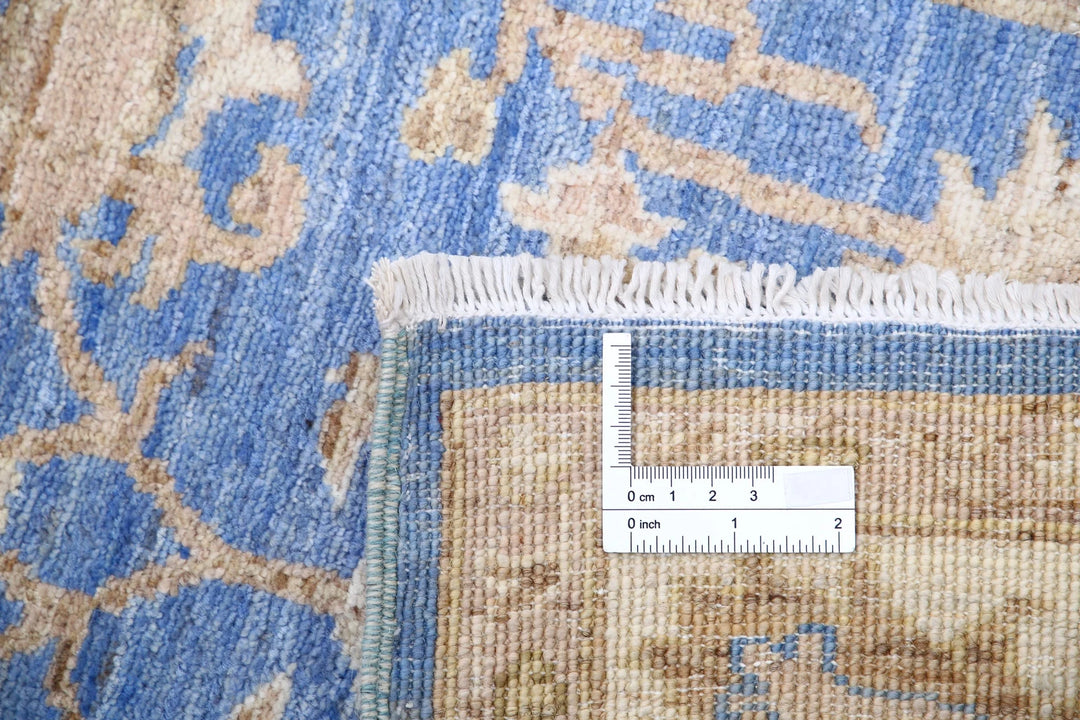 Blue Afghan Ziegler Rug 2' 7" x 8' 1" Hand-Knotted | No. AT34947