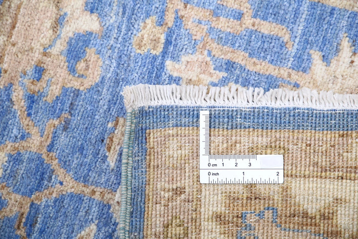 Blue Afghan Ziegler Rug 2' 7" x 8' 1" Hand-Knotted | No. AT34947