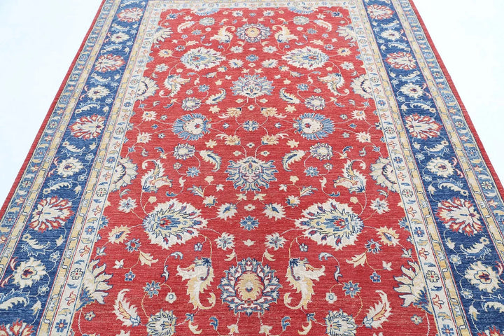 Afghan Ziegler Farhan Rug 6' 5" x 9' 5" Hand-Knotted | No. AT34961