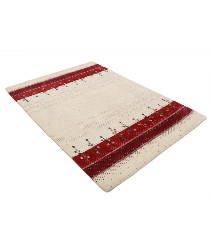 Ivory Indian Lori Rug 4' 7" x 6' 0" Hand-Knotted | No. AT34987