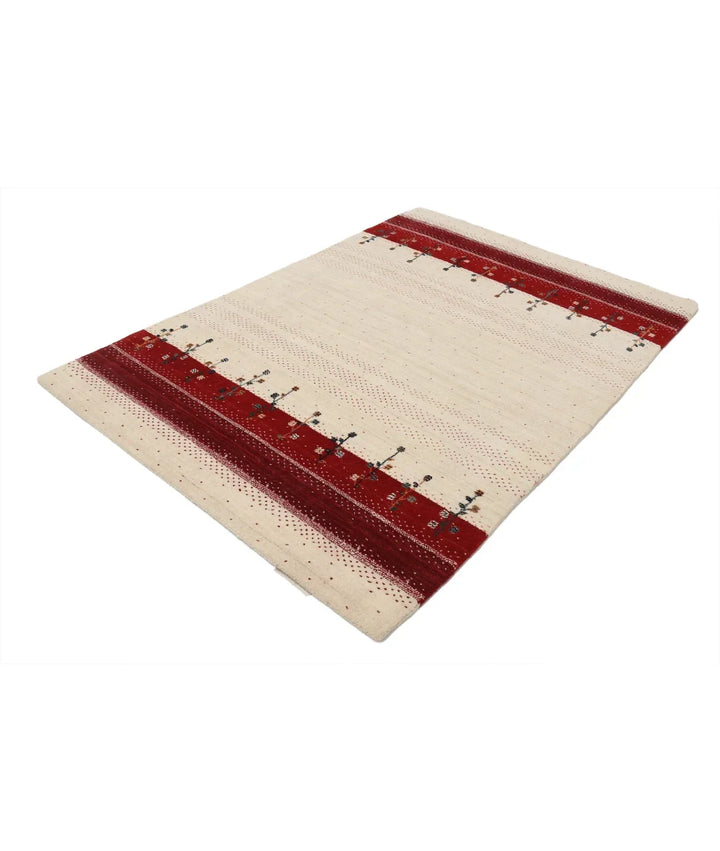 Ivory Indian Lori Rug 4' 7" x 6' 0" Hand-Knotted | No. AT34987