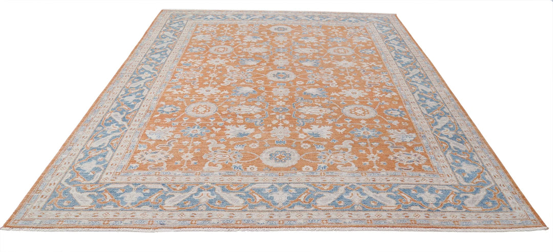 Afghan Oushak Rug 8' 3" x 10' 1" Hand-Knotted | No. AT34988