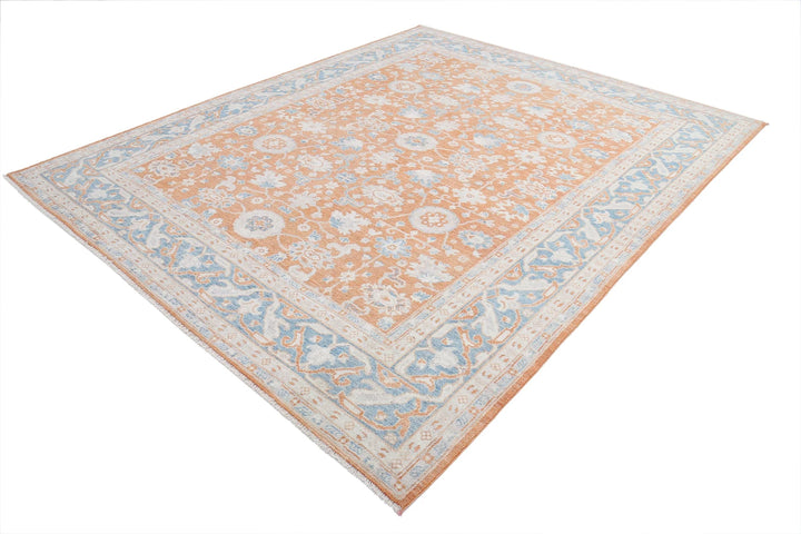 Afghan Oushak Rug 8' 3" x 10' 1" Hand-Knotted | No. AT34988