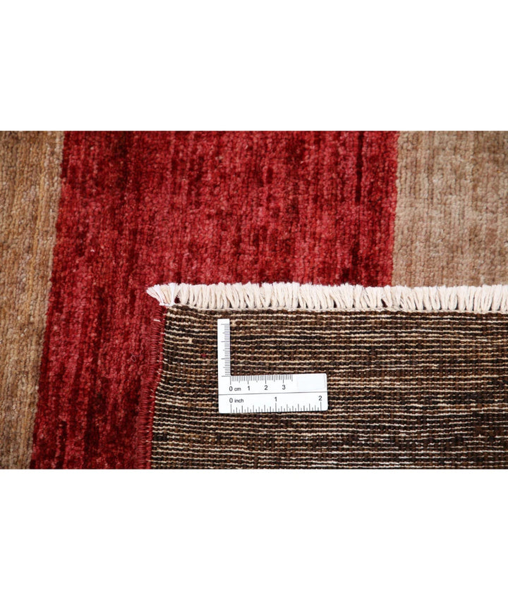 Multicolor Afghan Oriental Rug 4' 1" x 5' 9" Hand-Knotted detail