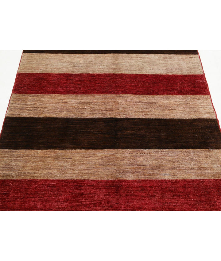 Multicolor Afghan Oriental Rug 4' 1" x 5' 9" Hand-Knotted border