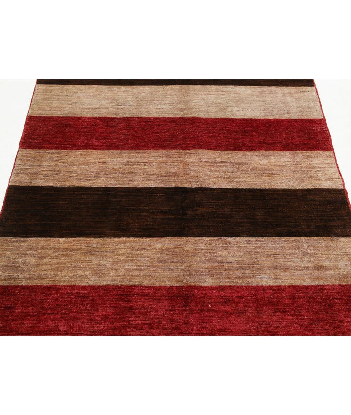Multicolor Afghan Oriental Rug 4' 1" x 5' 9" Hand-Knotted | No. AT35031