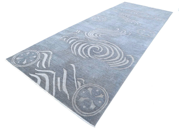 Grey Afghan Onyx Rug 6' 1" x 16' 0" Hand-Knotted | No. AT35034