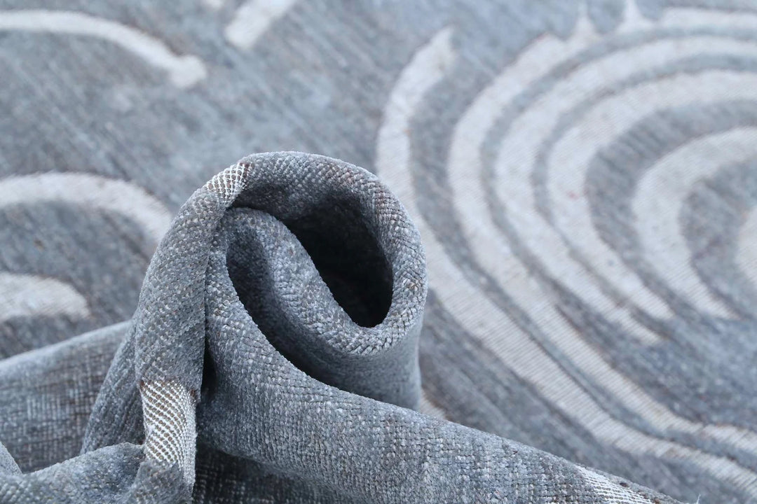Grey Afghan Onyx Rug 6' 1" x 16' 0" Hand-Knotted | No. AT35034