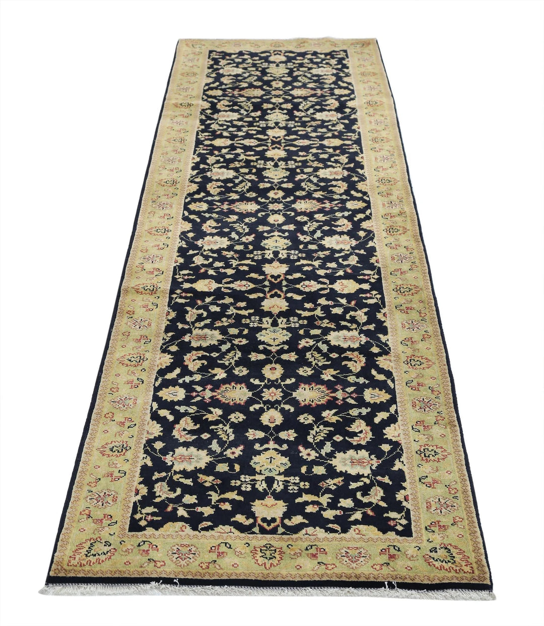 Black Indian Ziegler Rug 2' 8" x 9' 11" Hand-Knotted | No. AT35116