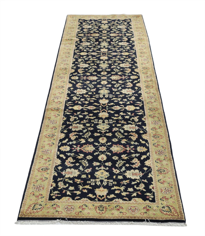 Black Indian Ziegler Rug 2' 8" x 9' 11" Hand-Knotted | No. AT35116