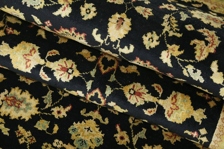 Black Indian Ziegler Rug 2' 8" x 9' 11" Hand-Knotted | No. AT35116
