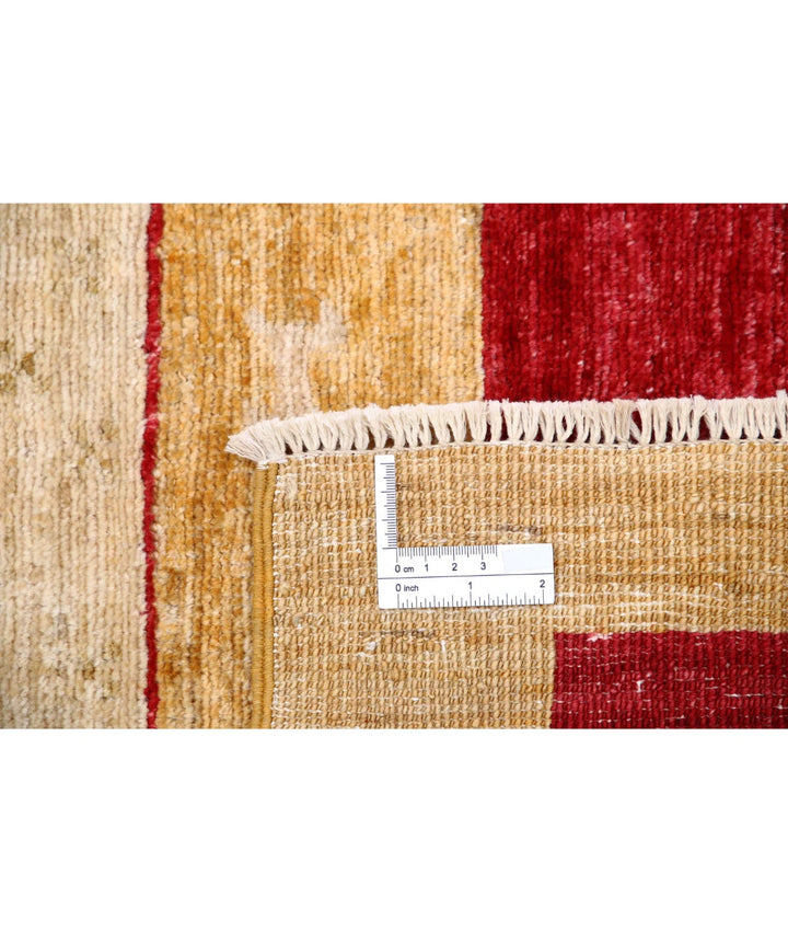 Multicolor Afghan Oriental Rug 5'8" x 7'8" Hand-Knotted detail