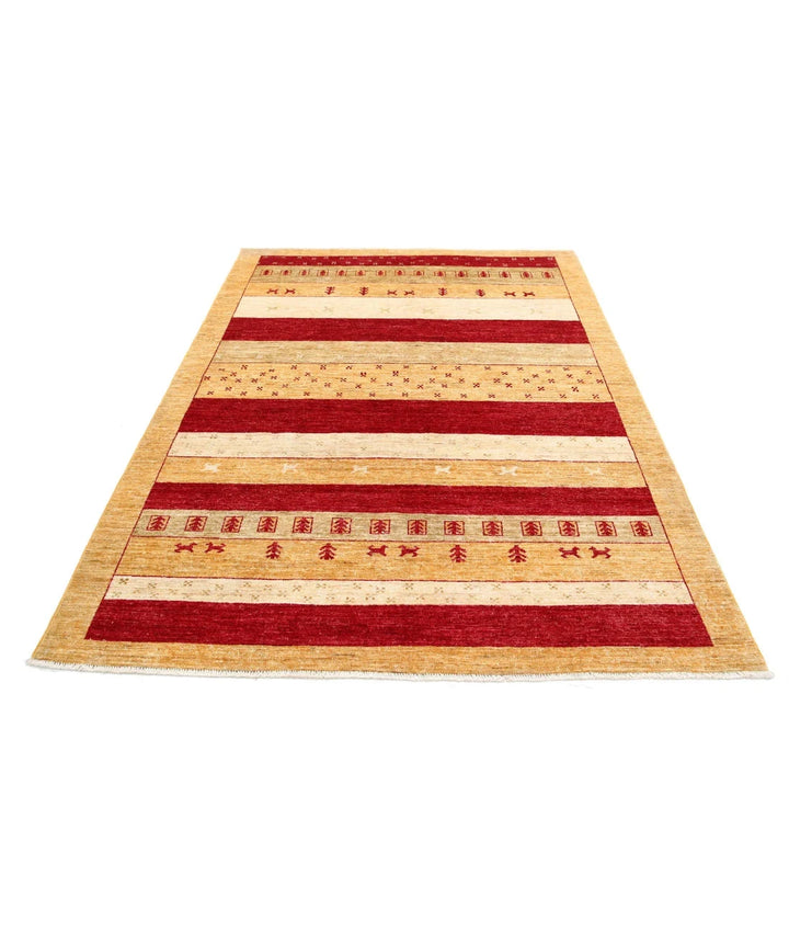 Multicolor Afghan Oriental Rug 5'8" x 7'8" Hand-Knotted | No. AT35118