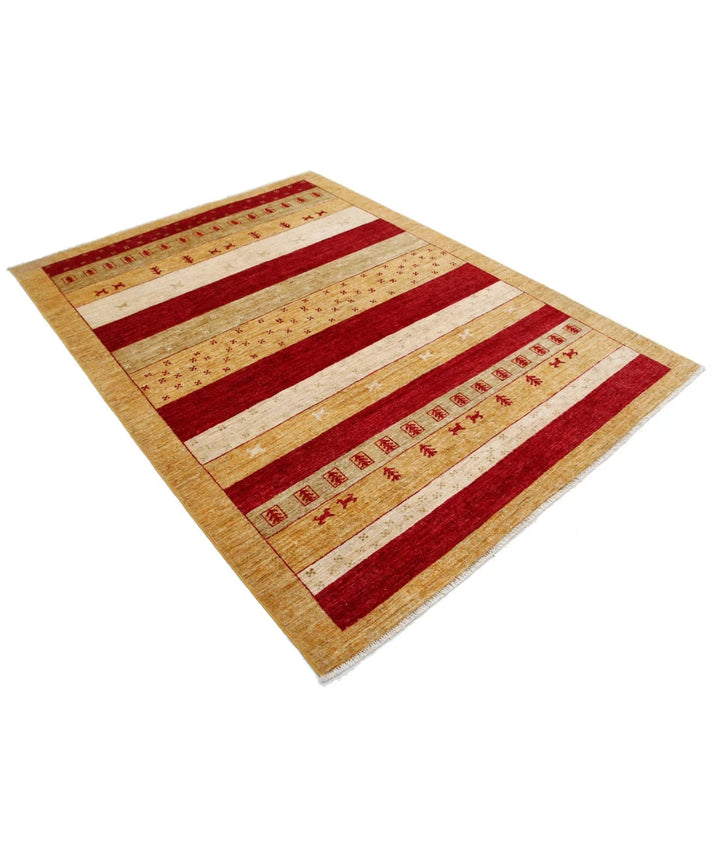 Multicolor Afghan Oriental Rug 5'8" x 7'8" Hand-Knotted | No. AT35118