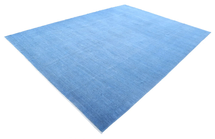 Blue Afghan Overdye Rug 8' 10" x 12' 1" Hand-Knotted | No. AT35195