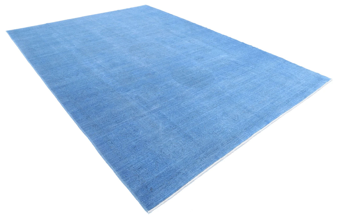 Blue Afghan Overdye Rug 8' 10" x 12' 1" Hand-Knotted | No. AT35195