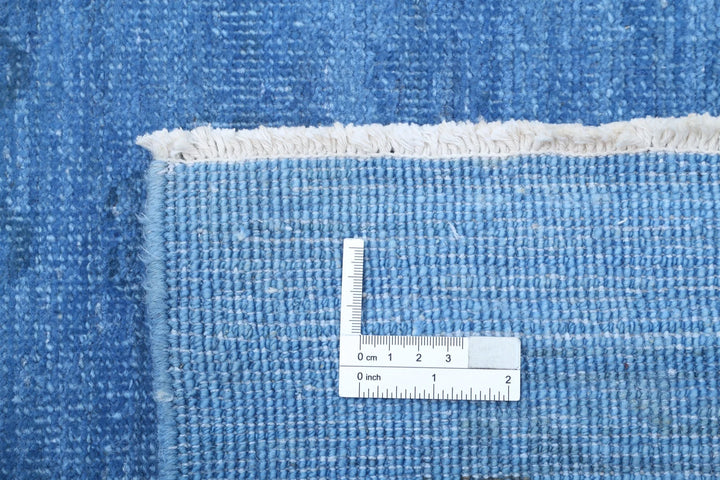 Blue Afghan Overdye Rug 8' 10" x 12' 1" Hand-Knotted | No. AT35195