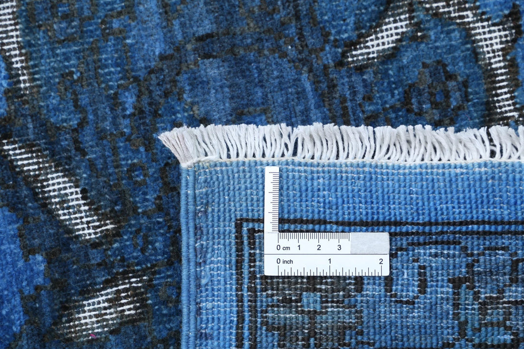 Blue Afghan Oriental Rug 11' 4" x 11' 6" Hand-Knotted | No. AT35279