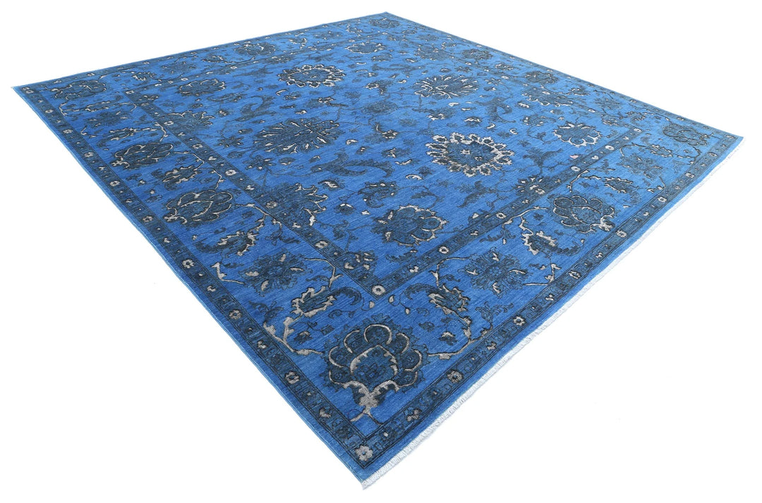 Blue Afghan Oriental Rug 11' 4" x 11' 6" Hand-Knotted | No. AT35279