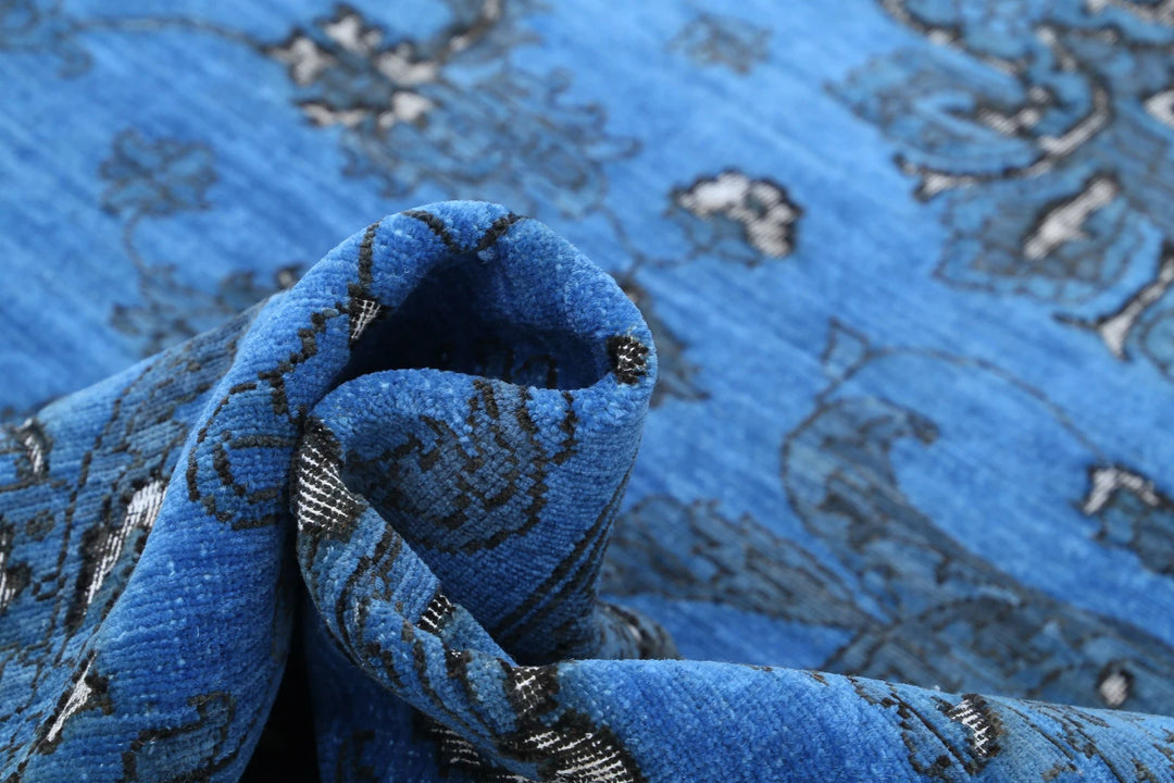 Blue Afghan Oriental Rug 11' 4" x 11' 6" Hand-Knotted | No. AT35279