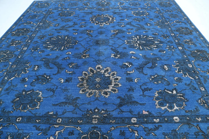 Blue Afghan Oriental Rug 11' 4" x 11' 6" Hand-Knotted | No. AT35279