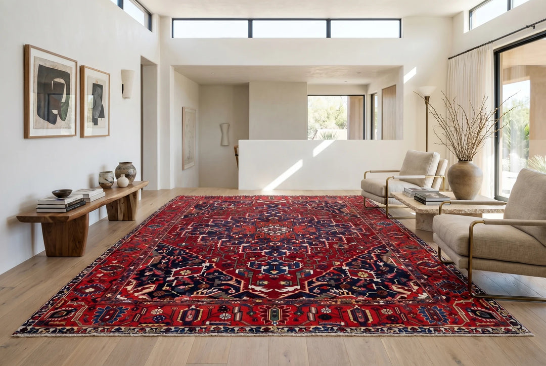 Persian Bakhtiari Rug 11' 7" x 13' 4" Hand-Knotted | No. AT35459