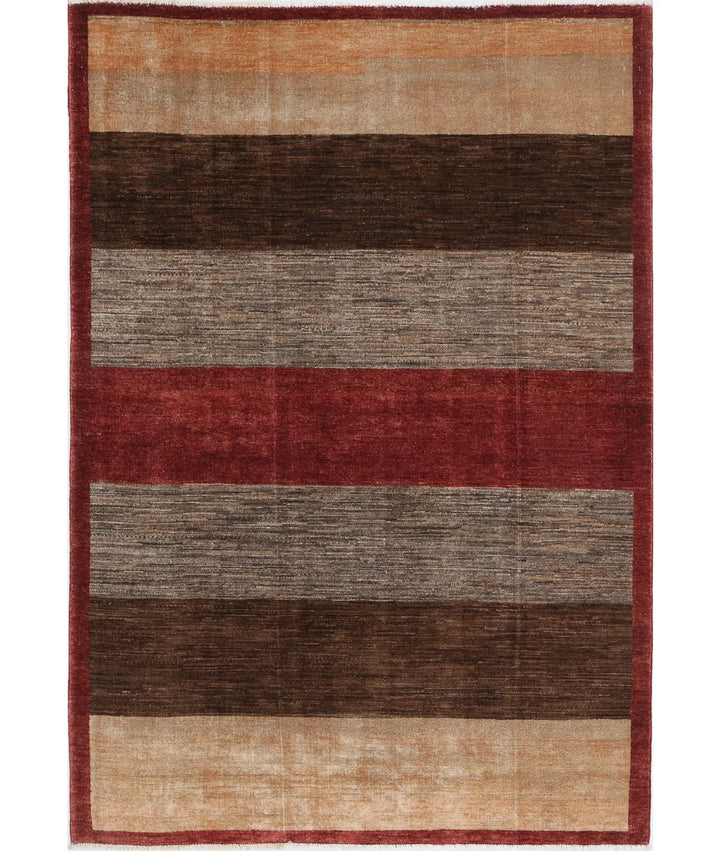 Multicolor Afghan Oriental Rug 4' 0" x 6' 0" Hand-Knotted