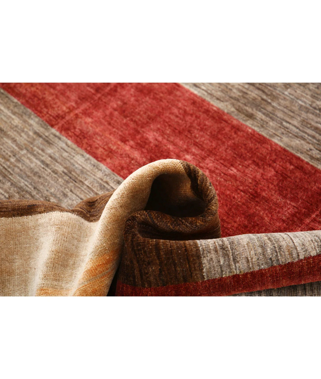 Multicolor Afghan Oriental Rug 4' 0" x 6' 0" Hand-Knotted close-up