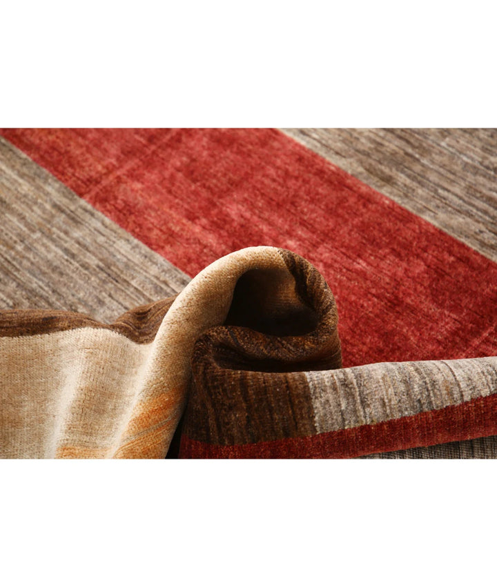 Multicolor Afghan Oriental Rug 4' 0" x 6' 0" Hand-Knotted close-up