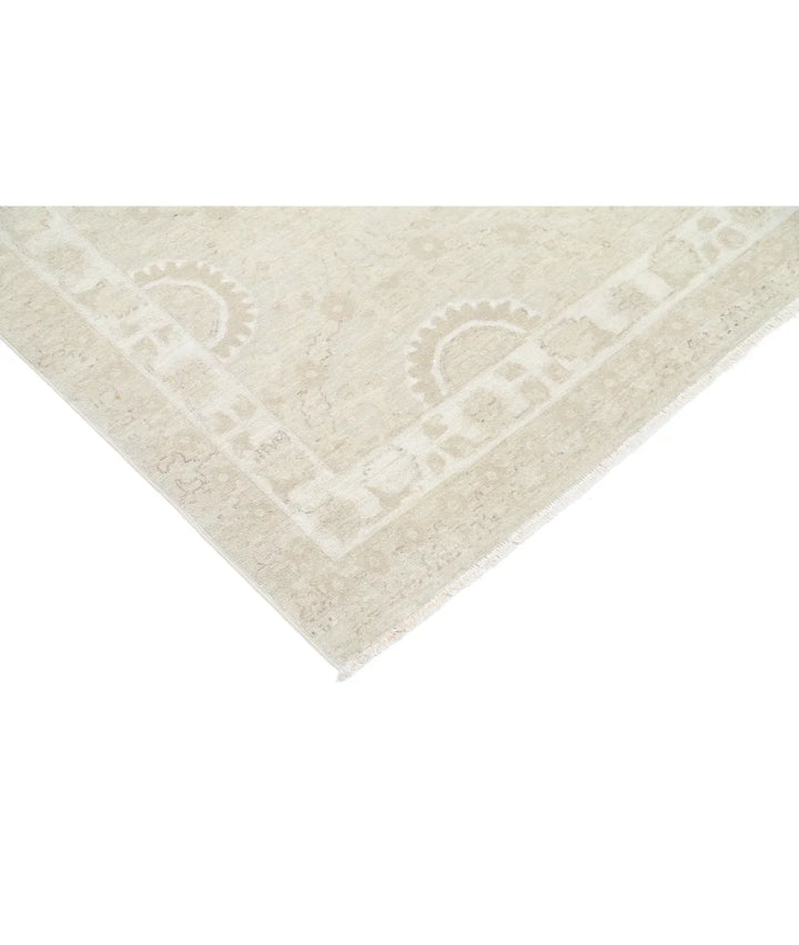 Brown Afghan Tabriz Rug 6' 6" x 9' 11" Hand-Knotted | No. AT35533