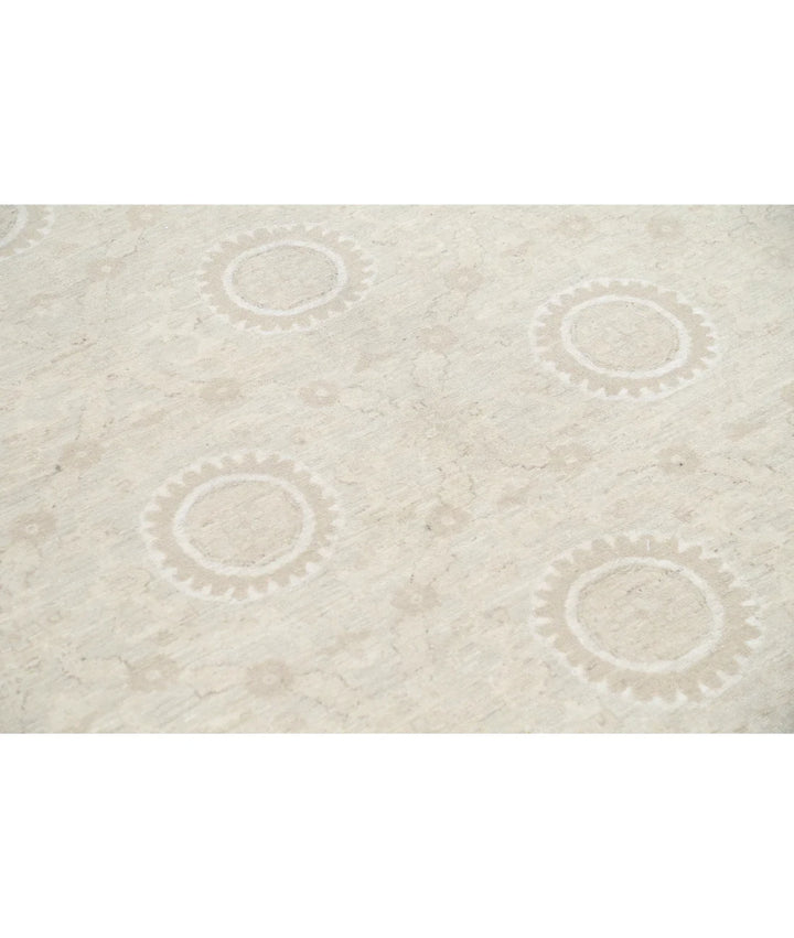 Brown Afghan Tabriz Rug 6' 6" x 9' 11" Hand-Knotted | No. AT35533