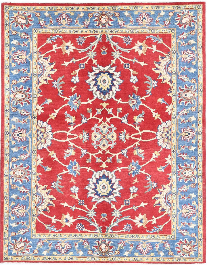 Afghan Ziegler Rug 5' 0" x 6' 5" Hand-Knotted | No. AT35604