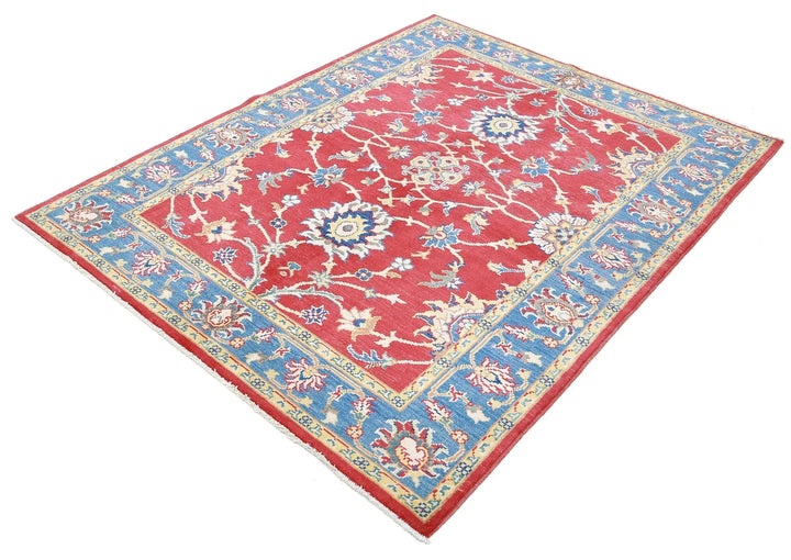 Afghan Ziegler Rug 5' 0" x 6' 5" Hand-Knotted | No. AT35604